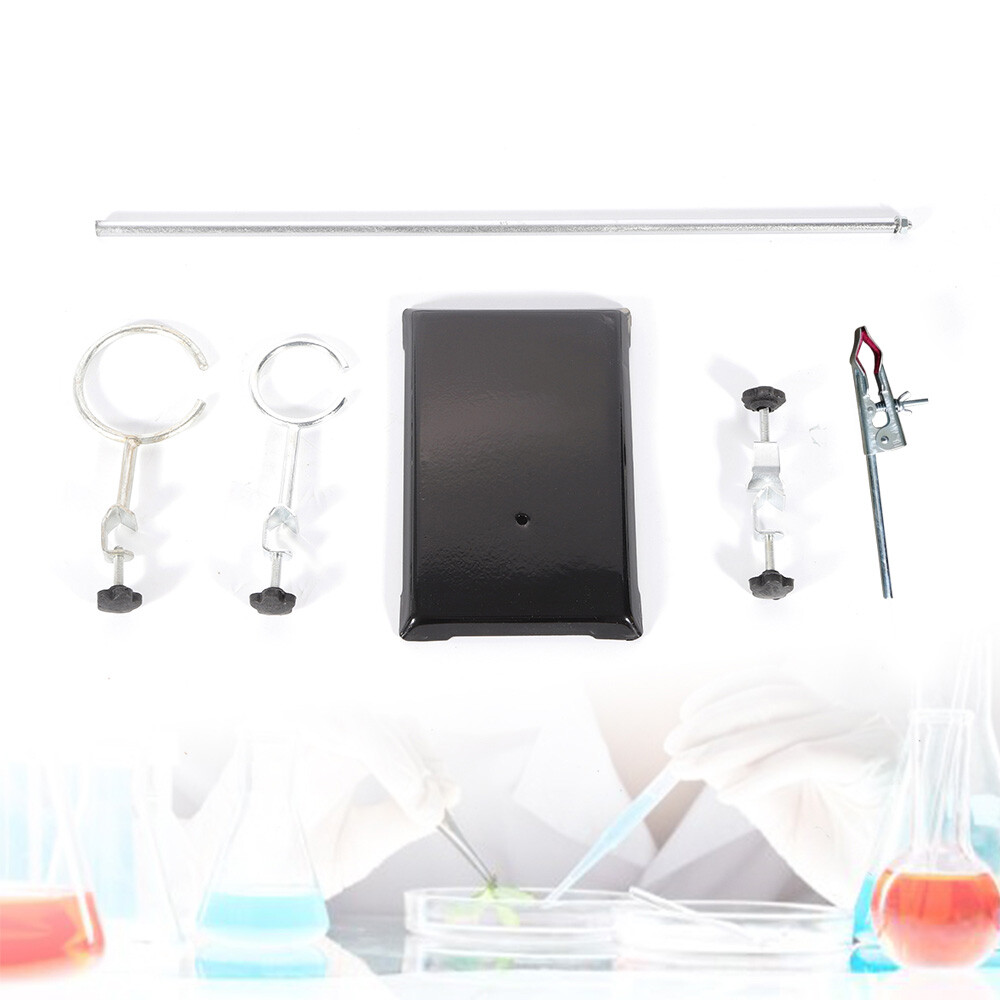 Lab Iron Stand Flask Condenser Clamp Ring Rack Set Support Holder Chemistry NEW