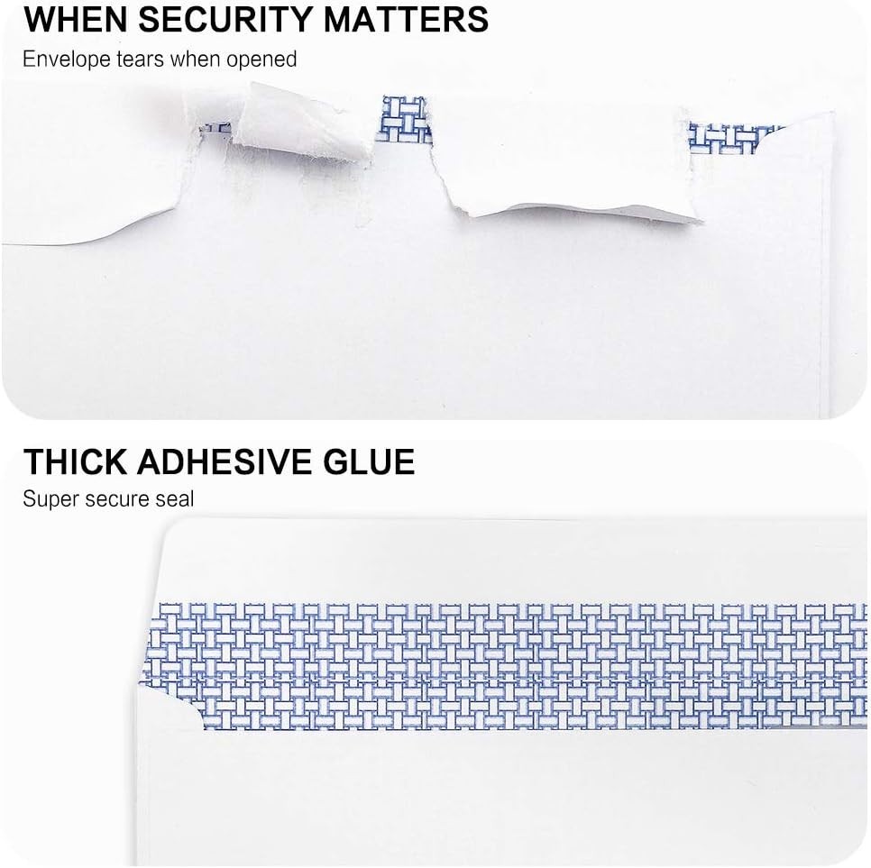 Self Seal Double Window Envelopes 4.125 x 9.5 Inches Ideal for Billing 500 Count