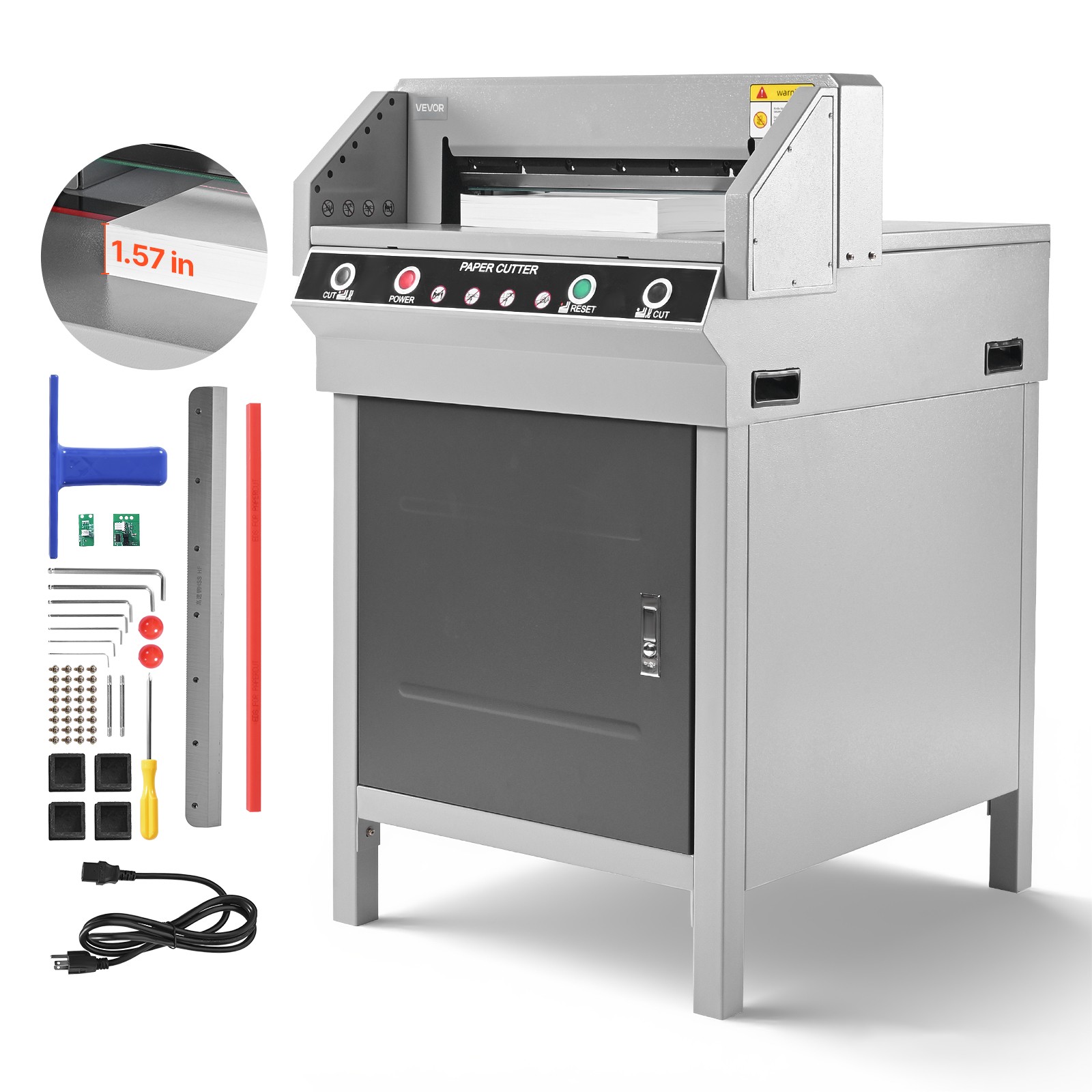 VEVOR Electric Paper Cutter 17.72 in Cutting Width 1.57 in Cutting Thickness