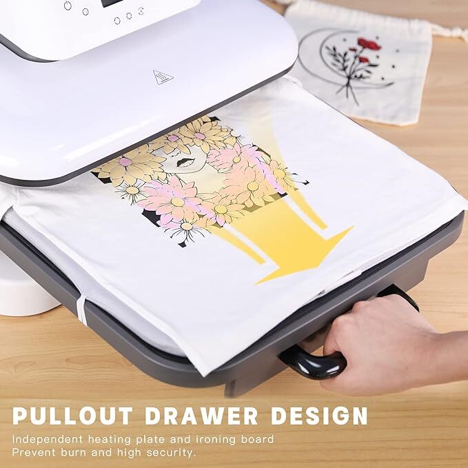 HTVRONT 15″x15″ Auto Heat Press Machine Sublimation Printer Transfer HTV Vinyl