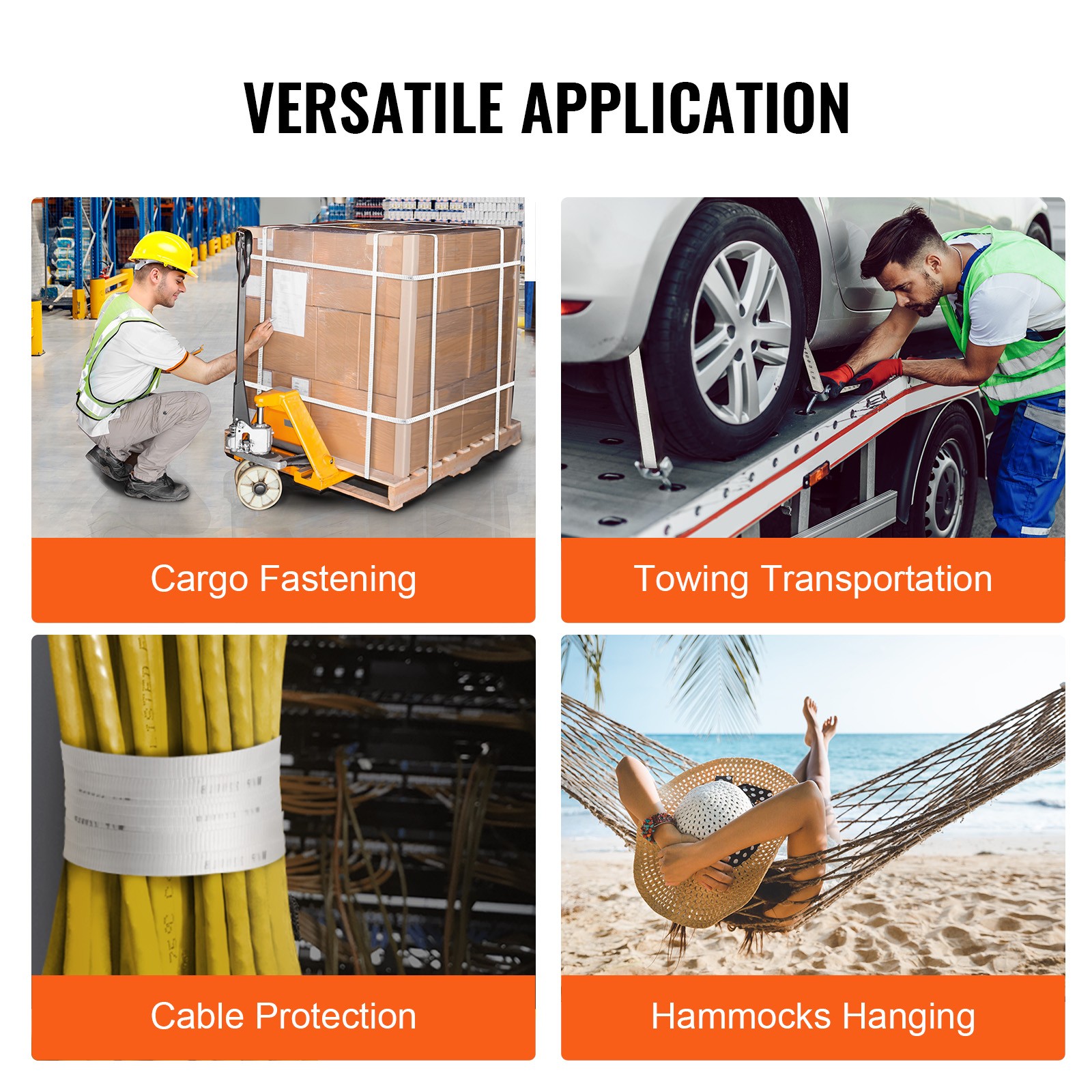 VEVOR Polyester Pulling Tape Mule Tape 3/4″ x 528′ 2500 lbf Tensile Capacity