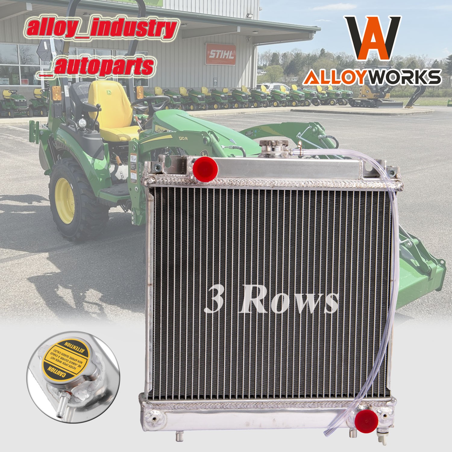 3 Rows Radiator Fits John Deere 2305 2025R 2320 3005 790 Compact LVA802036 ALLOY