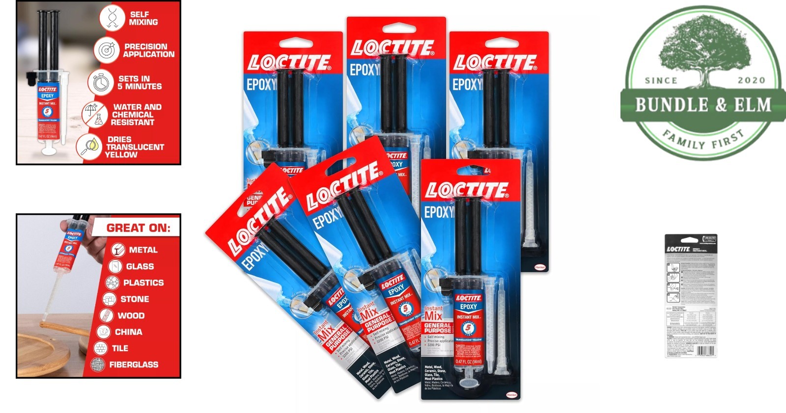 Self-Mixing Epoxy Syringes, 6 Pack for Easy Application and Strong Adhesion