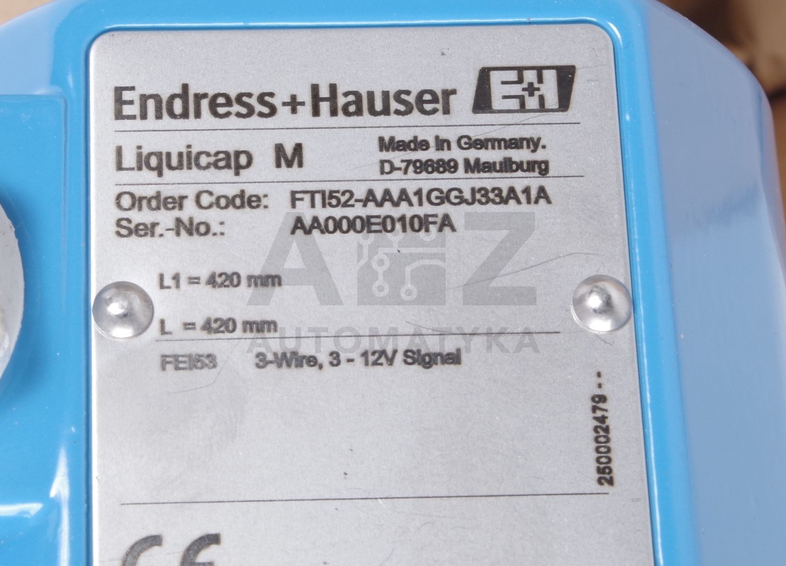 ENDRESS+HAUSER ENDRESS HAUSER LIQUICAP M LIQUICAPM FTI52-AAA1GGJ33A1A FTI52AAA1G