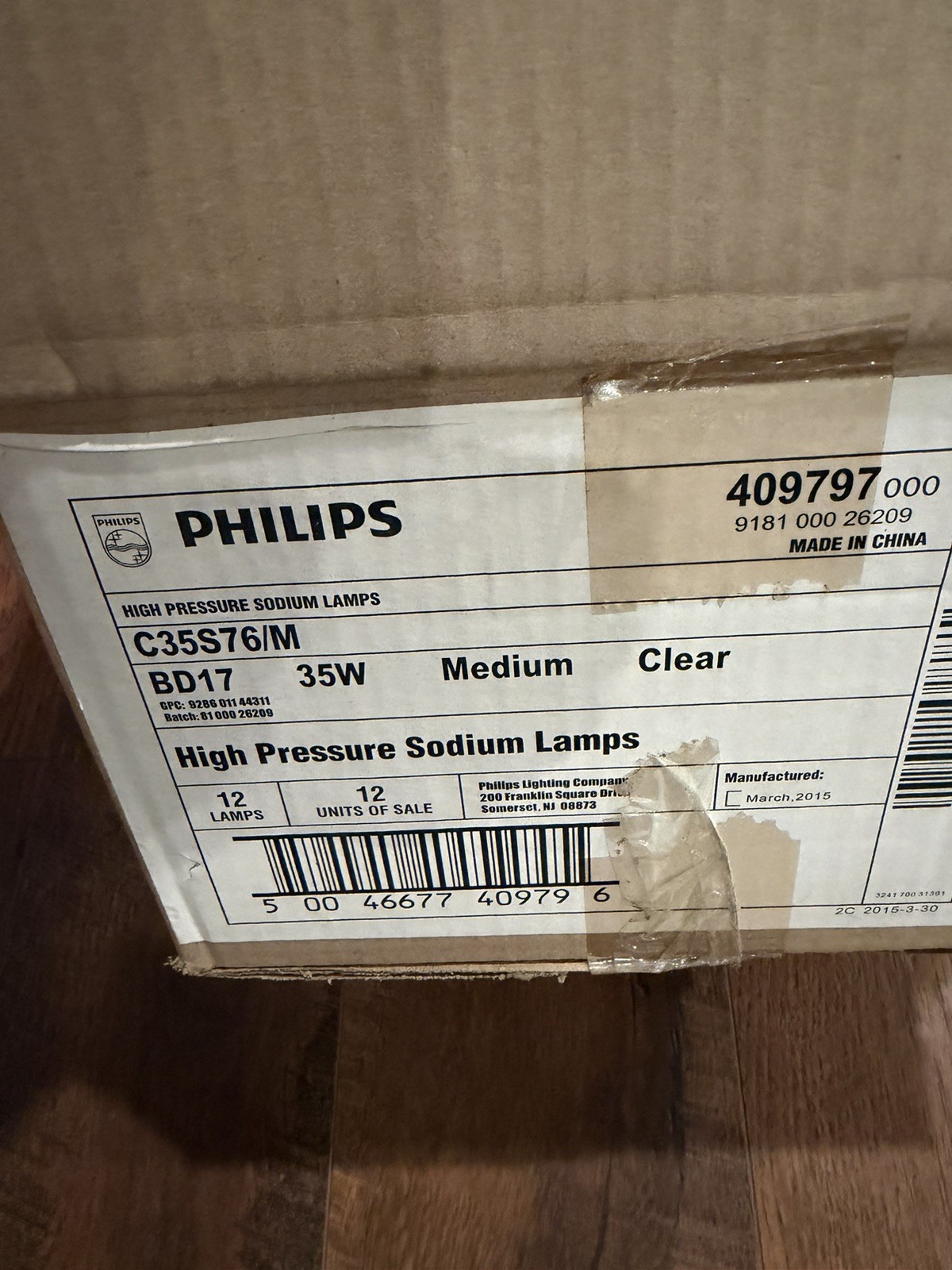 Lot of 12 Philips C35S76/M 35W HPS High Pressure Sodium Bulbs