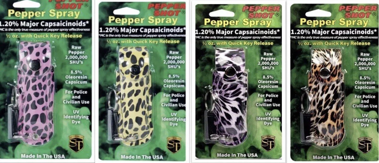 Pepper Spray 1/2 oz WOMEN Self Defense SAFETY Security Keychain FASHION Holster