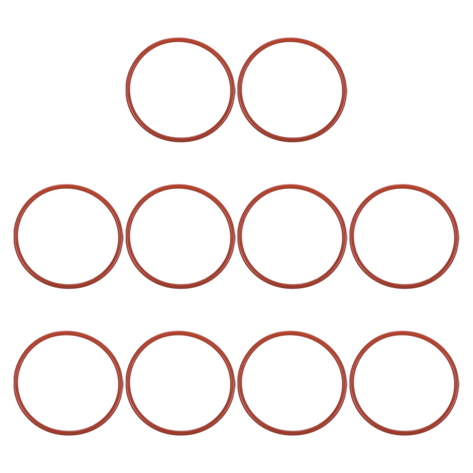 PATIKIL Silicone O-Ring 63mm OD 57mm ID 3mm Width, 30Pcs 63x57x3mm, Red