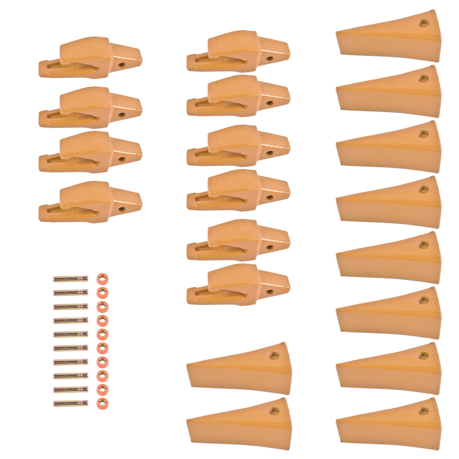 Bucket Shanks 119-3204 w/ Digging Teeth Pins Alloy Steel for J200 Series 10 Set