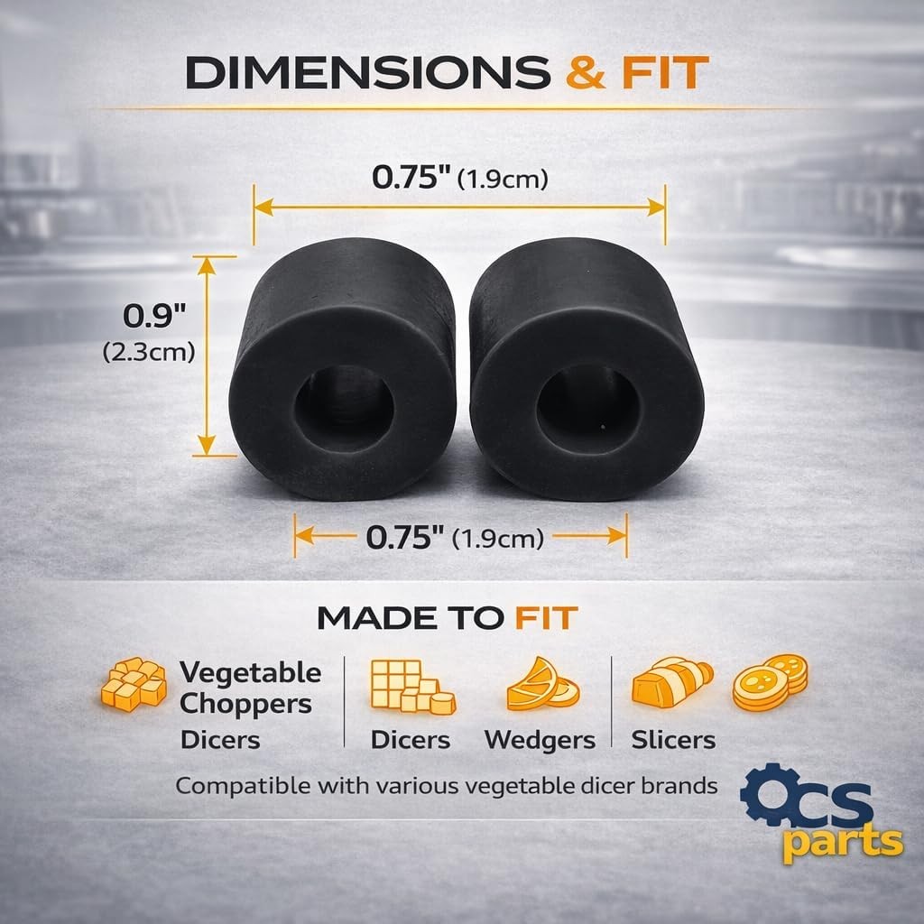 OCS Parts 2-Pack Rubber Bumpers for Garde DC Series Vegetable Dicers
