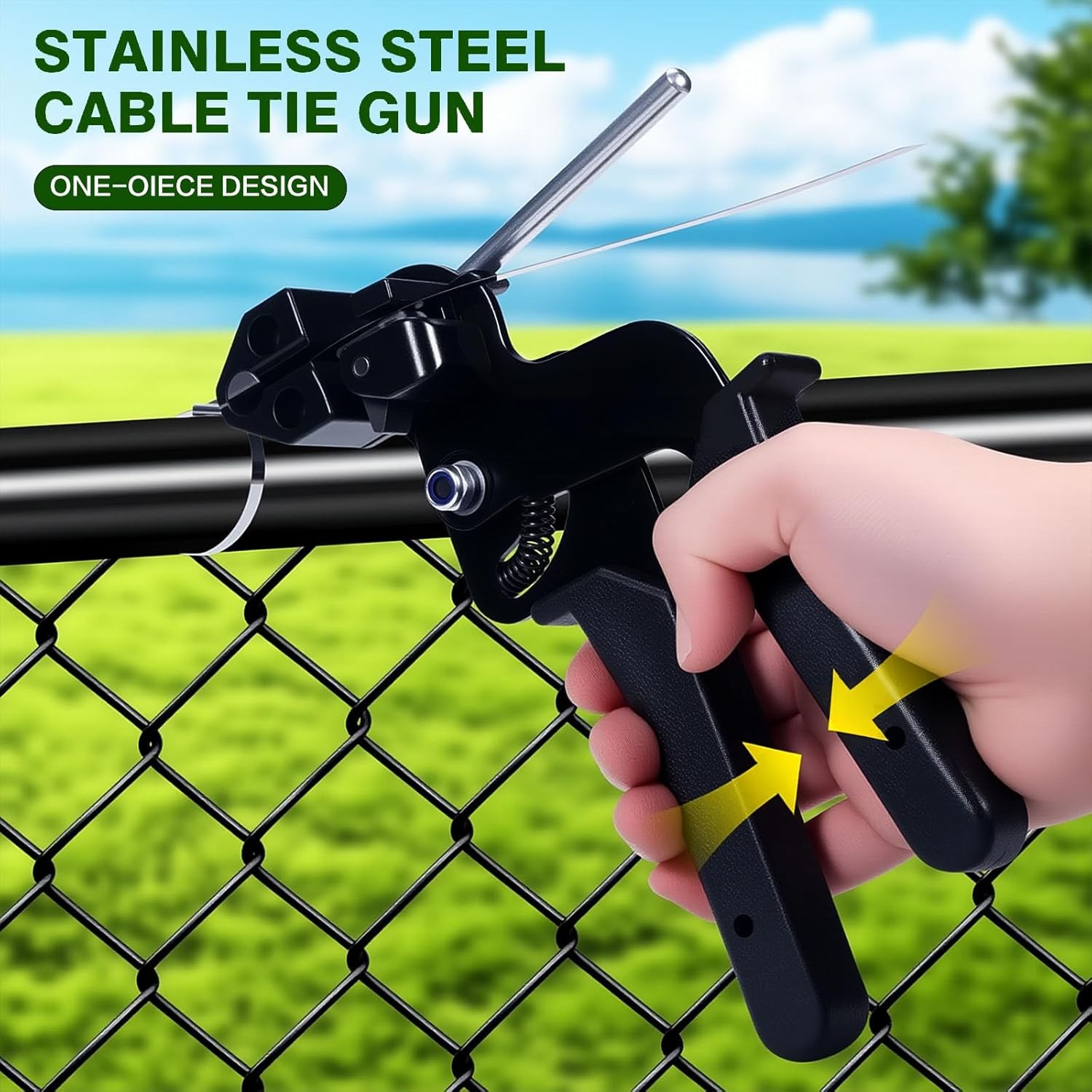 Stainless Steel Zip Ties 100Pcs 11.8In Heavy Duty Cable Tie Gun Kit UV