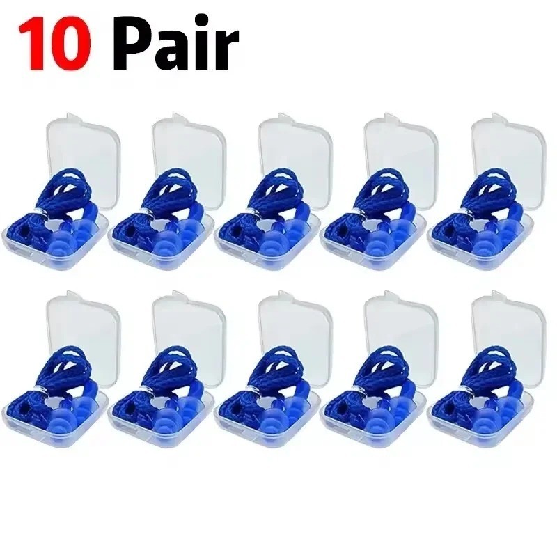 Corded Ear Plugs Soft Silicone Reusable Earplugs Noise Cancelling Safe Hearing