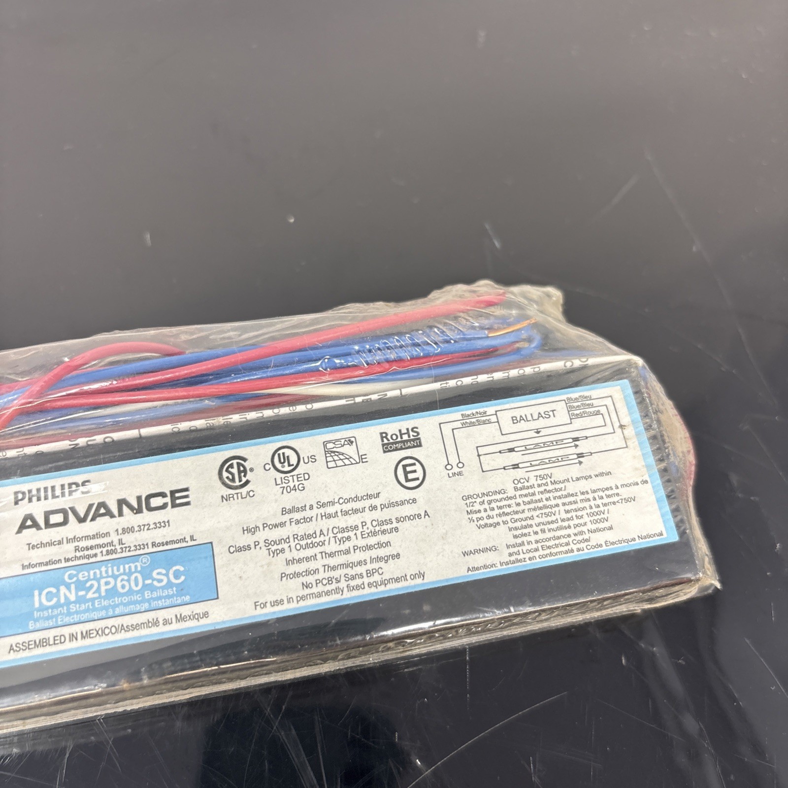 ICN2P60SC PHILIPS ADVANCE NEW GENUINE ROHS COMPLIANT BALLAST