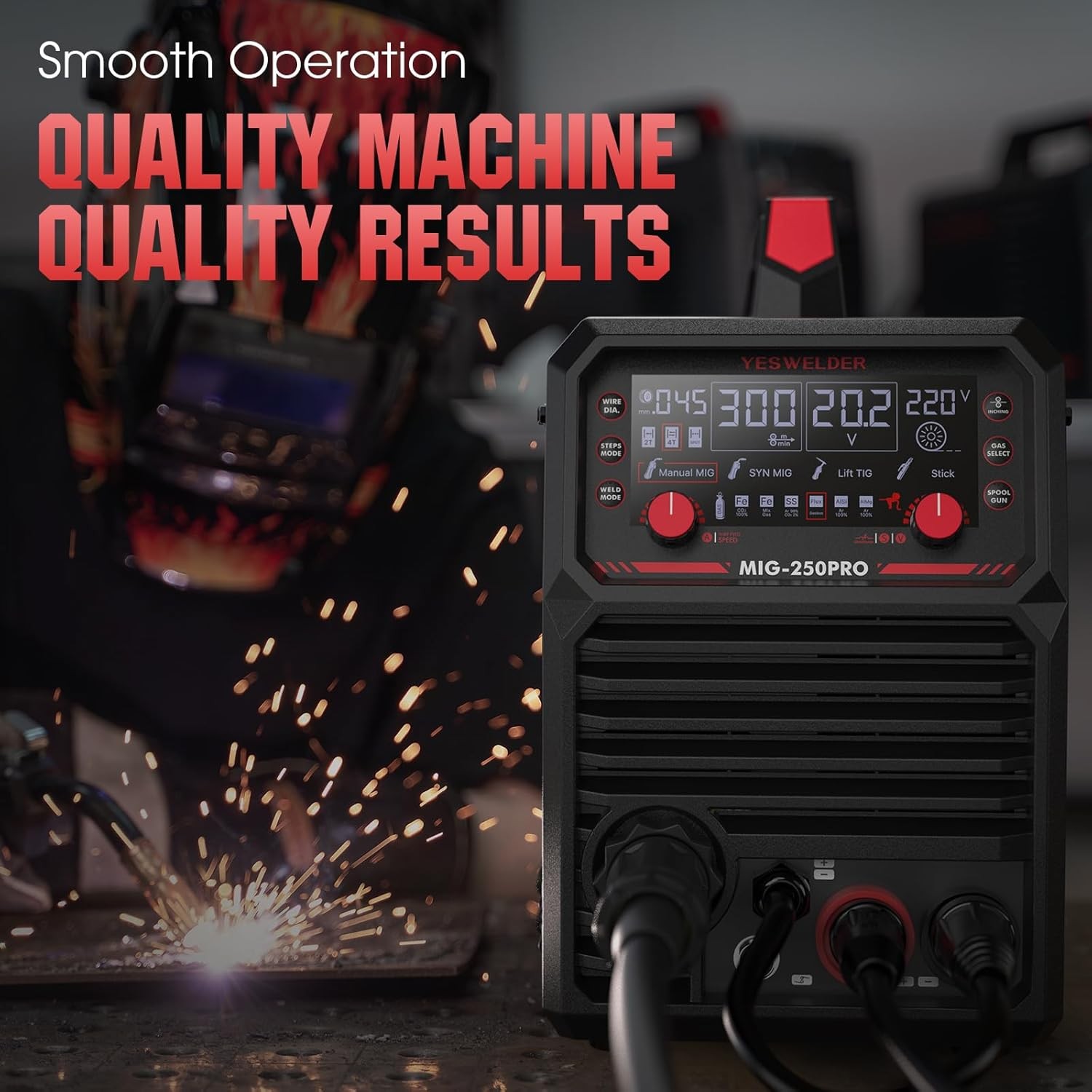 200A Welding Machine Inverter Portable Welder MIG MAG Gas Gasless/ARC/LIFT TIG