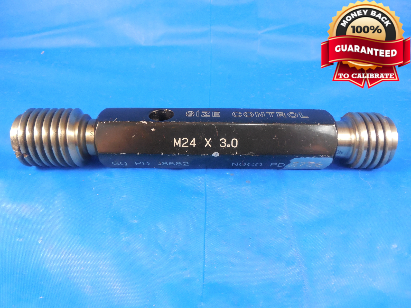 M24 X 3 METRIC THREAD PLUG GAGE 24.0 3.0 3.00 GO NO GO P.D.’S = .8682 & .8786