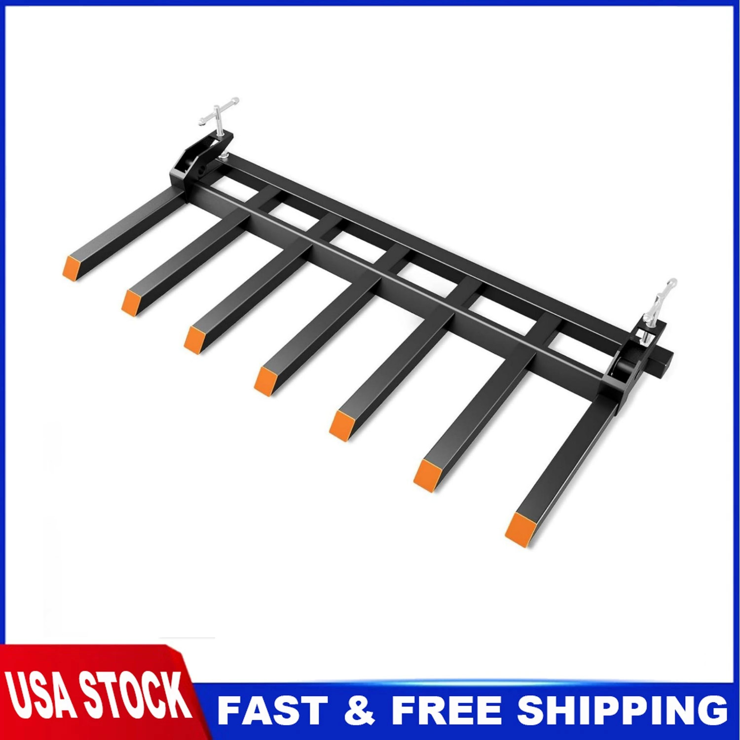 68″ Fork Length Clamp-On Debris Forks Fit 68/70/72″ Loader Buckets Skid Steers
