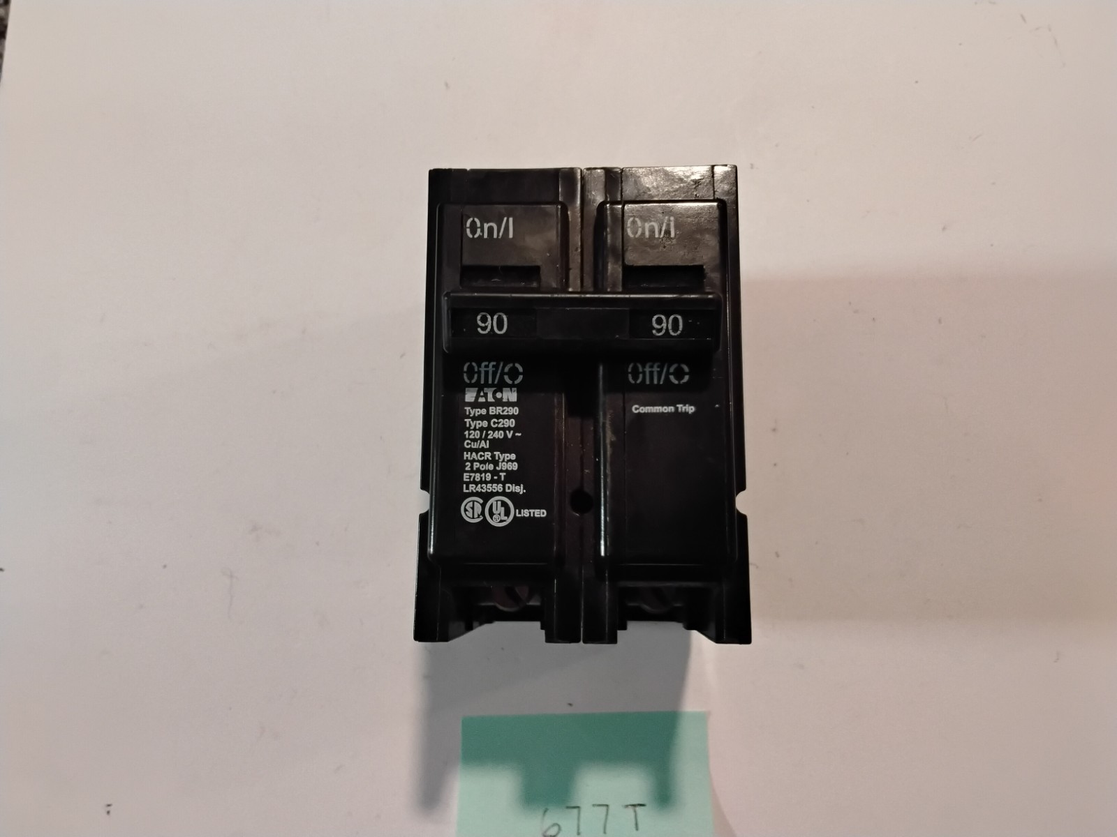 Eaton Cutler Hammer BR290 2 Pole 90 Amp Type BR 120/240VA Breaker BRAND NEW 677T
