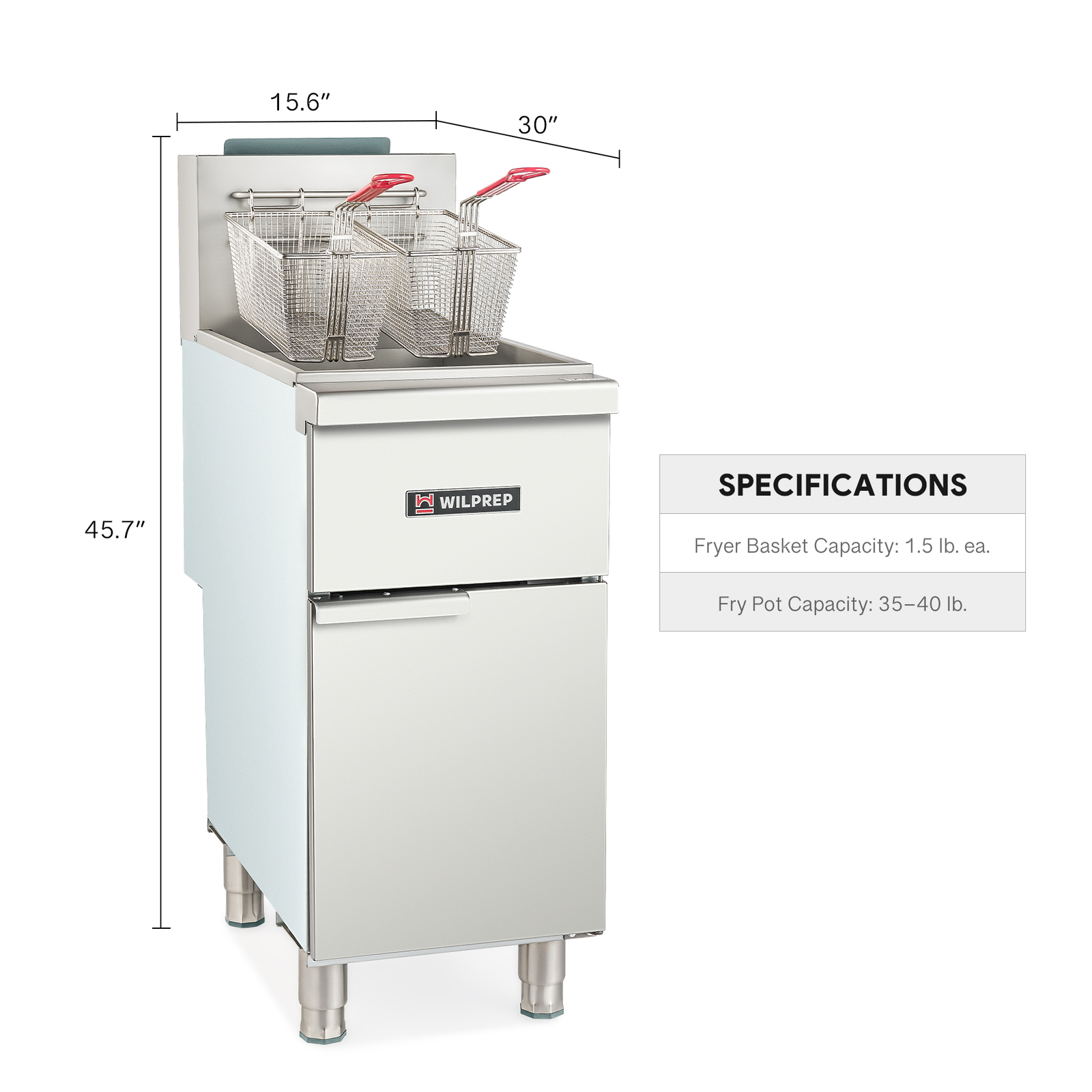 Commercial Floor Gas Deep Fryer Propane 2 Basket 90000 BTU 40lbs 400°F CSA