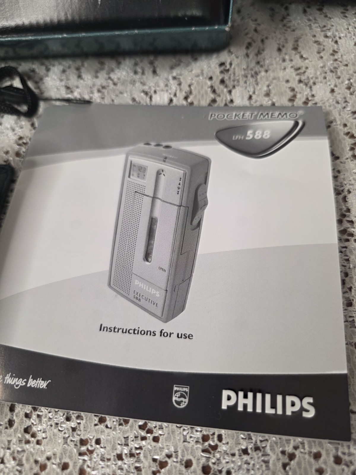 Vintage Phillips Pocket Memo #588 Dictation Recorder Mini Cassette WORKS!