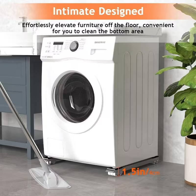 2PCS Adjustable Appliance Dolly Base w/ Wheels for Fridge Washer Dryer