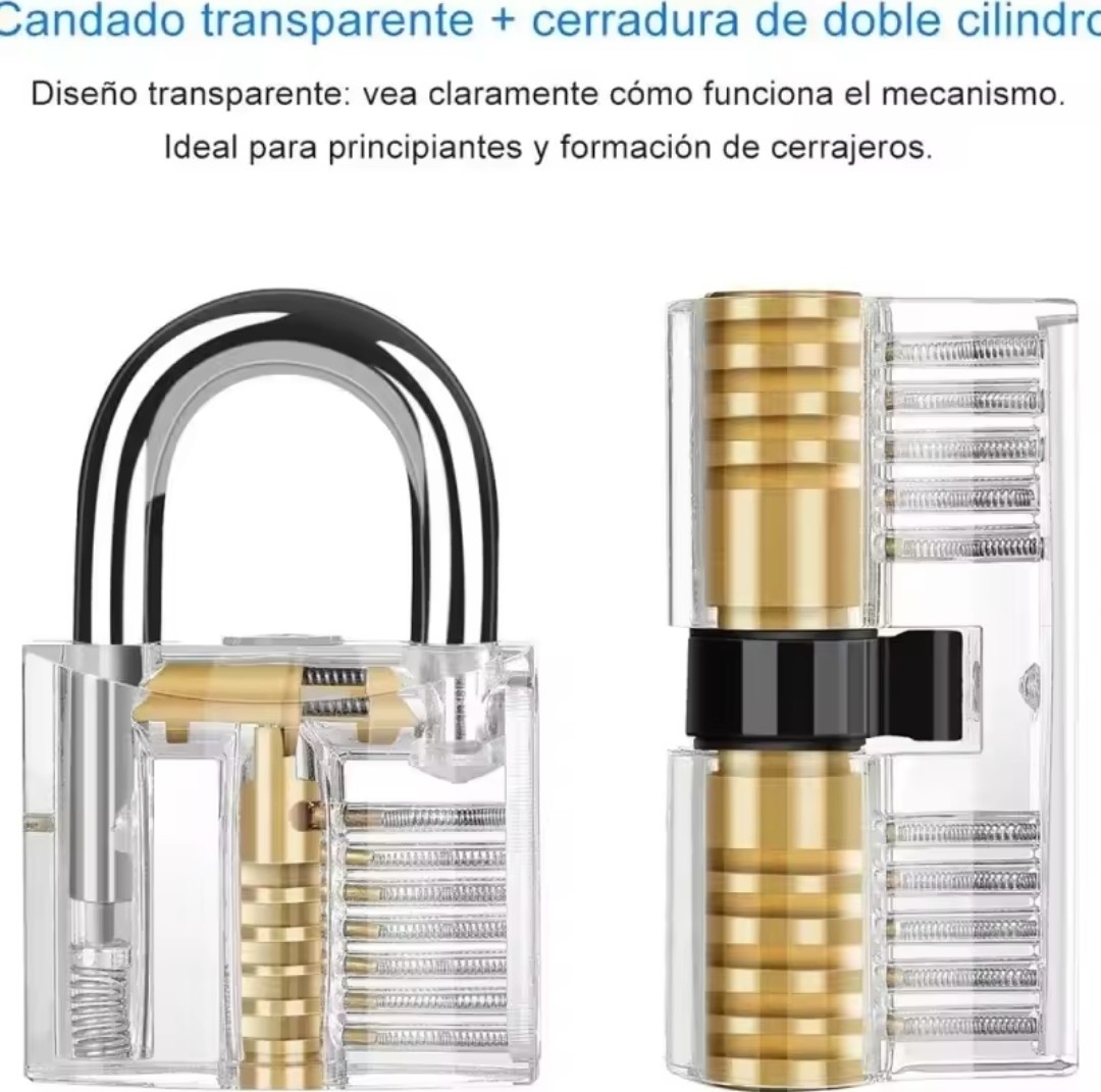 Locksmith Transparent Locks Pick Visible Cutaway Mini Practice View Padlock Hasp