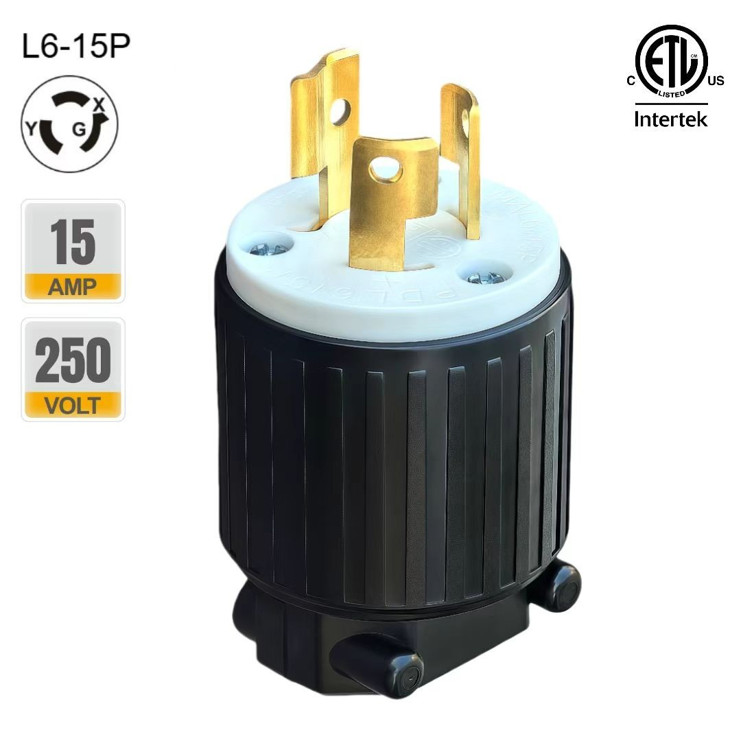ETL Listed NEMA L6-15P Locking Plug 15Amp 250Volt Twist-Lock Male AC Connector