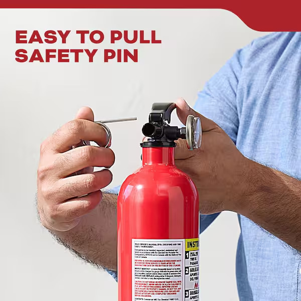 Compact Lightweight ABC Fire Extinguisher 2.4 lb 1A 10BC For Home Use
