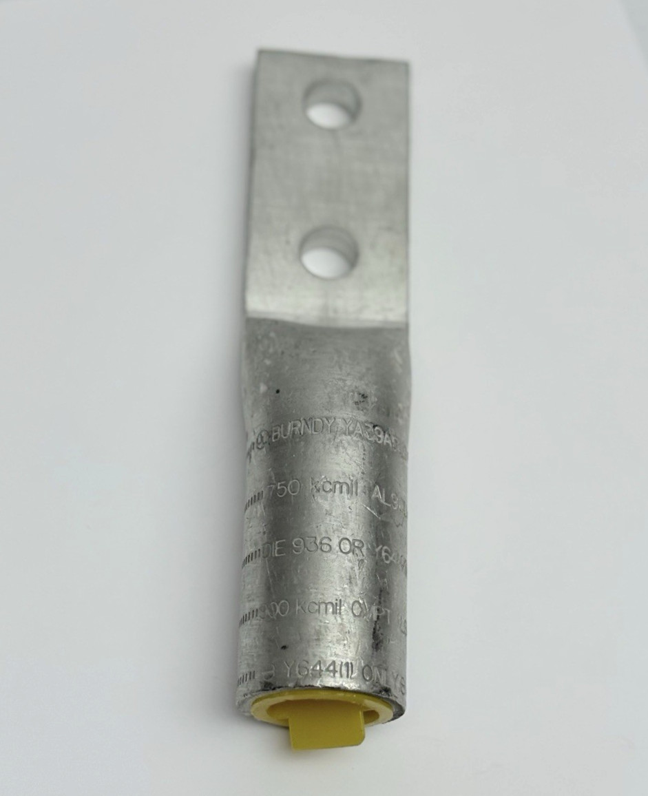 Burndy YA39A5UG, Al Compress, 2-Hole, 1/2″ Stud, 1-3/4″ Spacing, AL9CU, 750kcmil