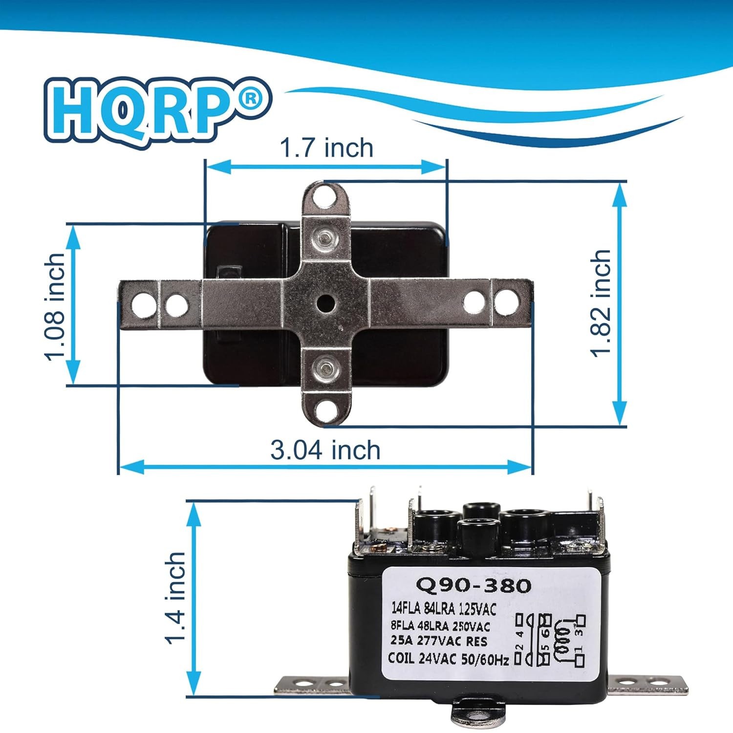 HQRP Enclosed General Purpose Fan Relay for Emerson # 90-380 Replacement