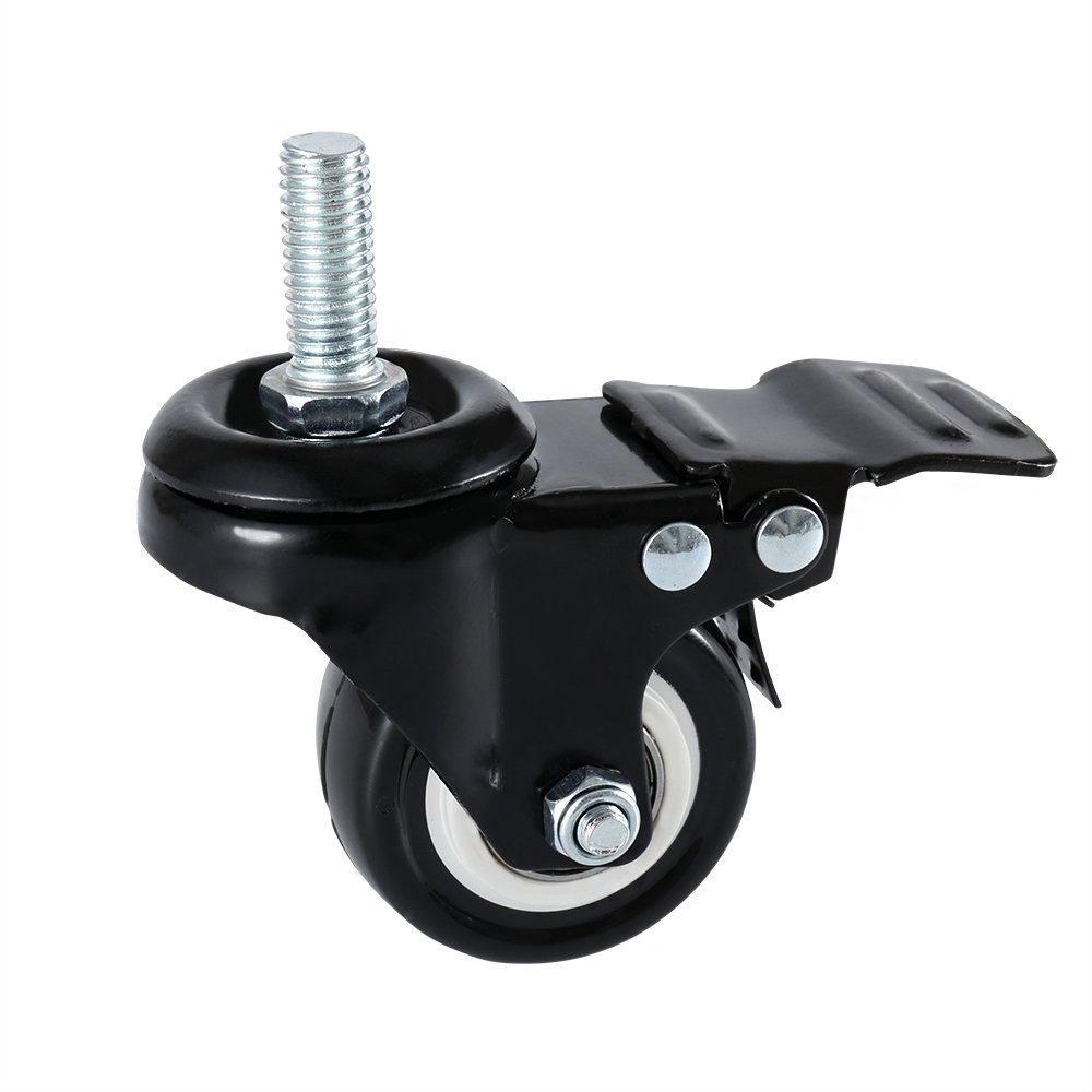 2″ Stem Casters, Heavy Duty Swivel Stem Casters PU Foam Quite Mute No Noise C…