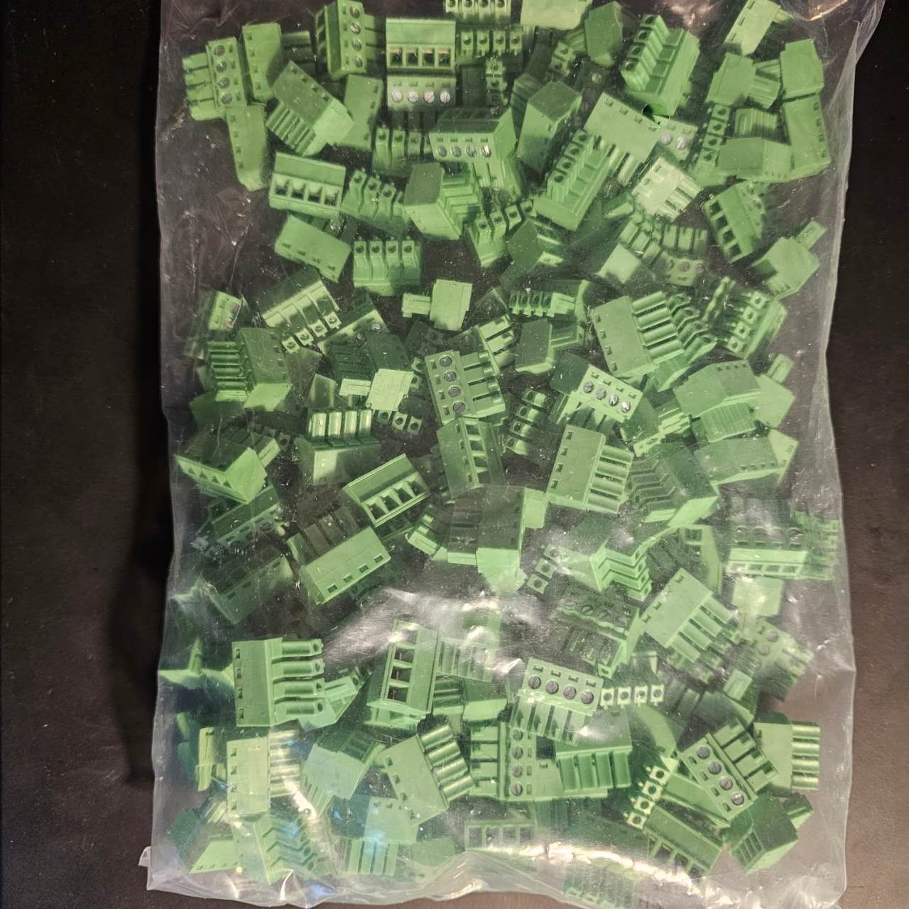 100 pairs 3.81mm 5.08mm EDG copper pins terminal block connector 300v rating