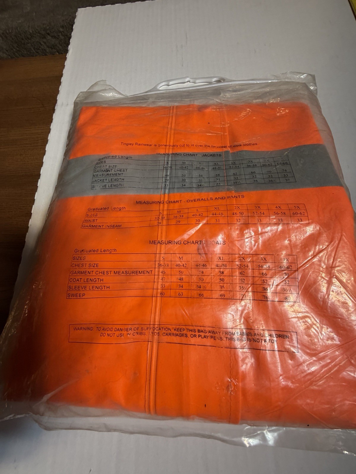 Tingley Rain Jacket J53129 Flame Resistant Orange XL Comfort Brite Hi Visibility