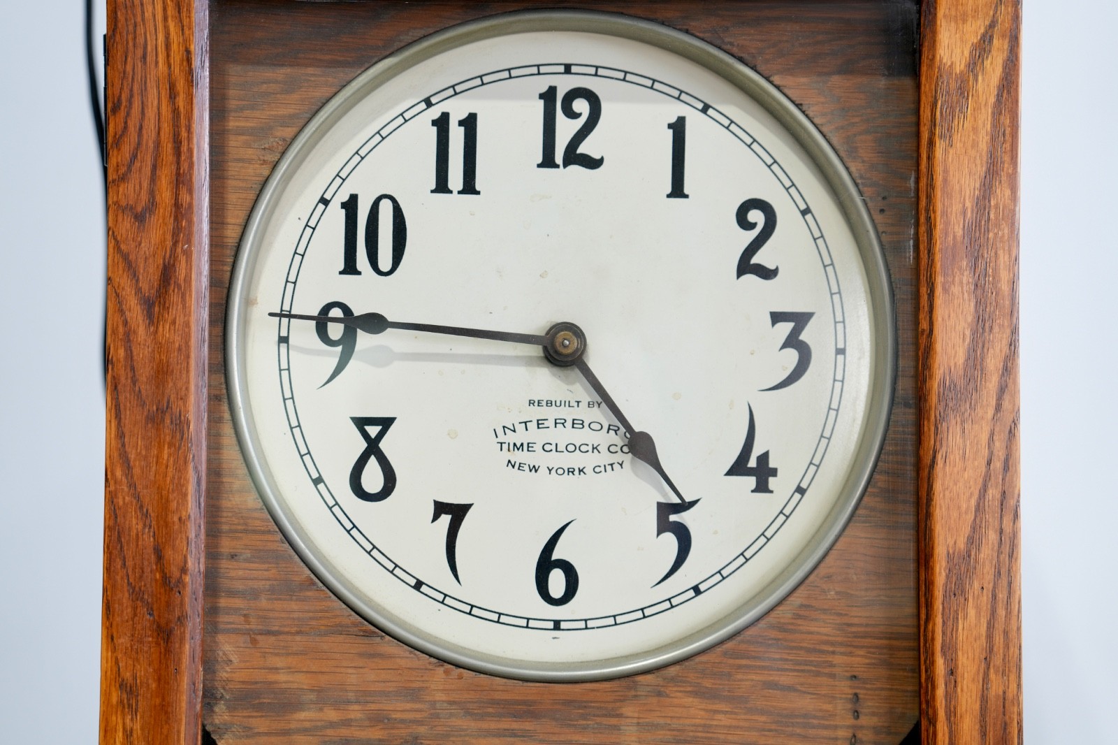 Antique Time Recorder Vintage Time Card Clock Oak Cabinet Olympia wood