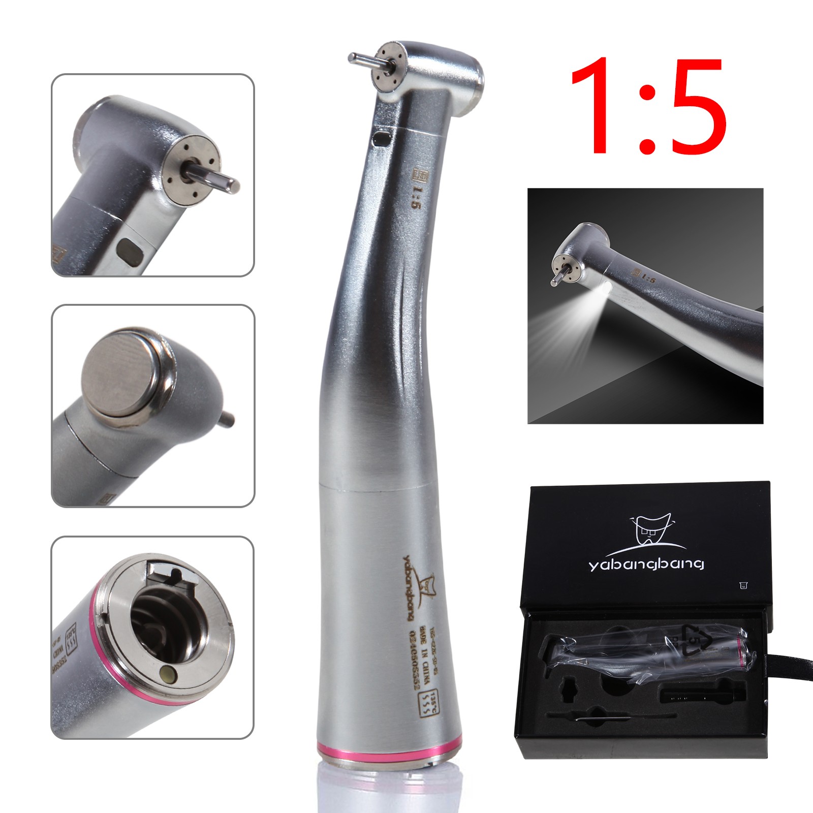 Dental Hygiene Prophy Handpiece Air Motor 4 Holes 4:1 Reduction 360 ° Swivel