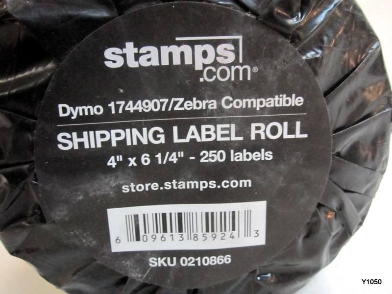 STAMPS.COM Shipping Labels 250 per Roll 4″ x 6¼” Dymo 1744907/Zebra Compatible