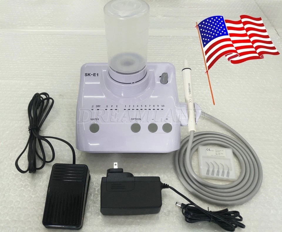 US Cavitron Dental Ultrasonic Scaler fit EMS + LED Handpiece+Tips+Bottle SK-A8