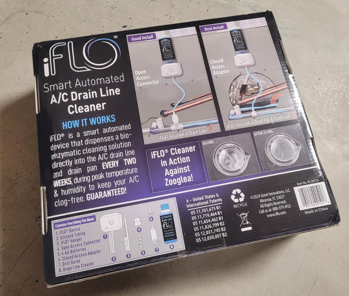 iFLO IFLOKIT01 Smart Automated A/C Drain Line HVAC Cleaner 36 fl oz