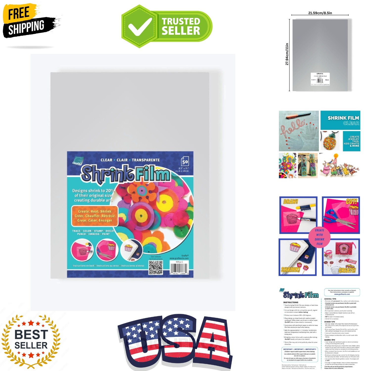 Shrink Film – Clear Transparent 8.5″x11″ Sheets, Design Your Art and Shrink I…