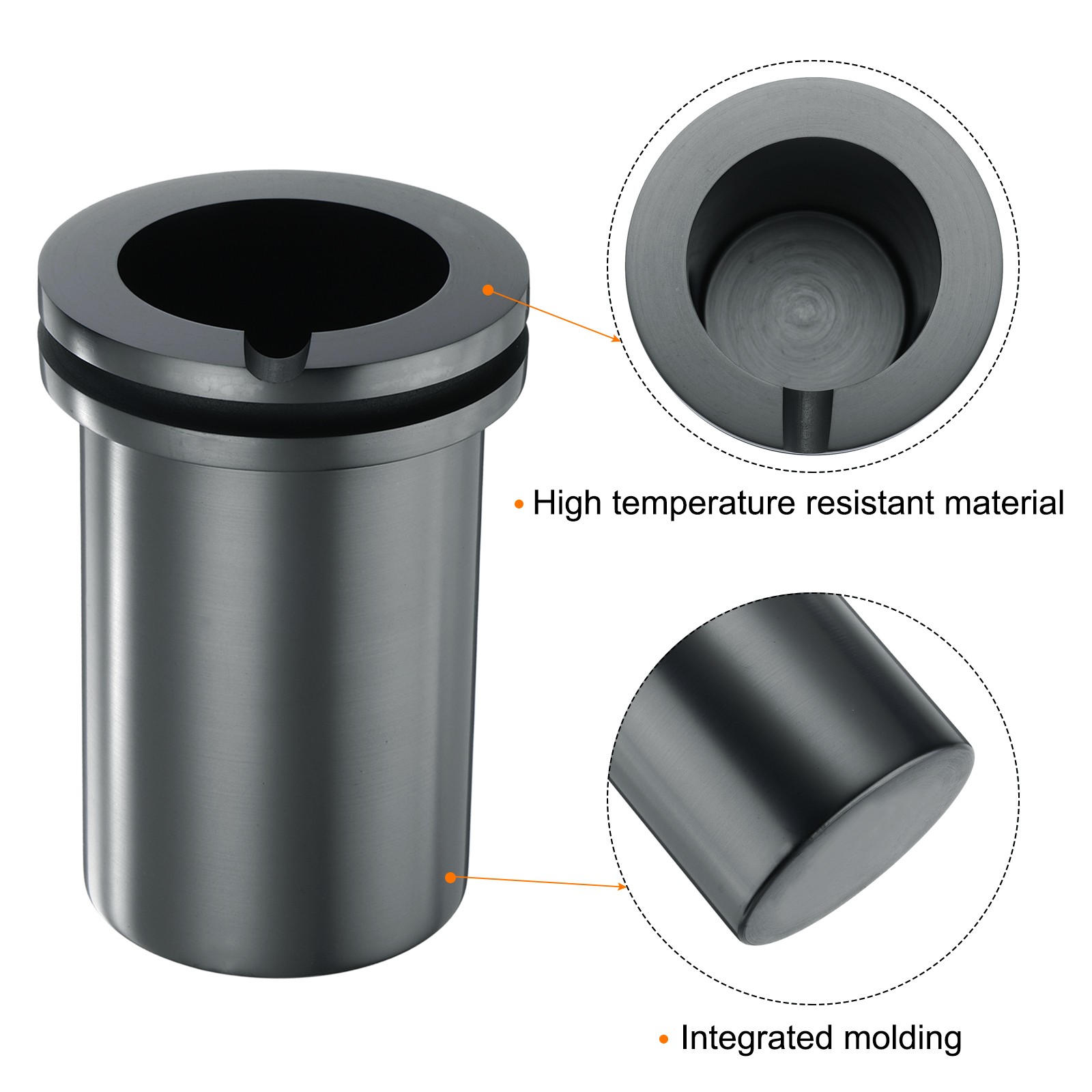Graphite Crucible,4kg High Purity Graphite Crucible Metal Melting Ingot,2.36″ ID