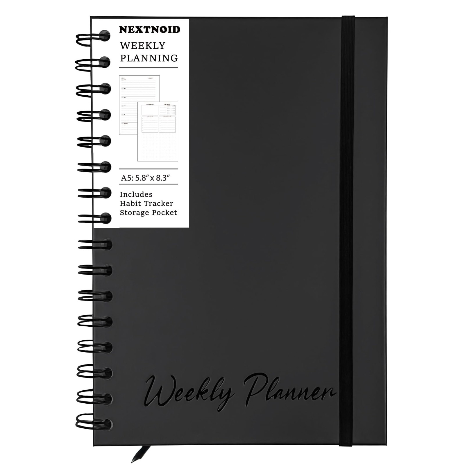 Undated Weekly Planner Notebook 2026, A5 (5.8″ x 8.3″) Hardcover Weekly to do Li