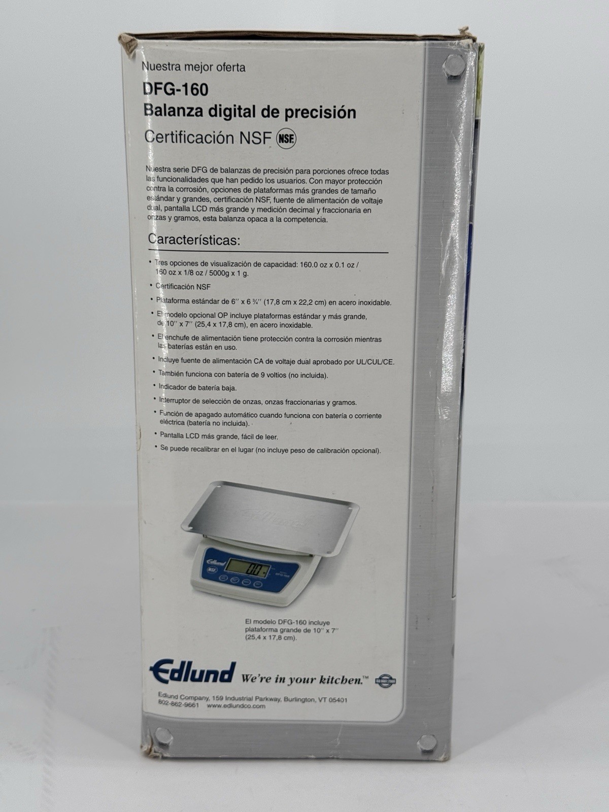 Edlund DFG-160 Digital Portion Control Scale 10 lb Silver New In The Box