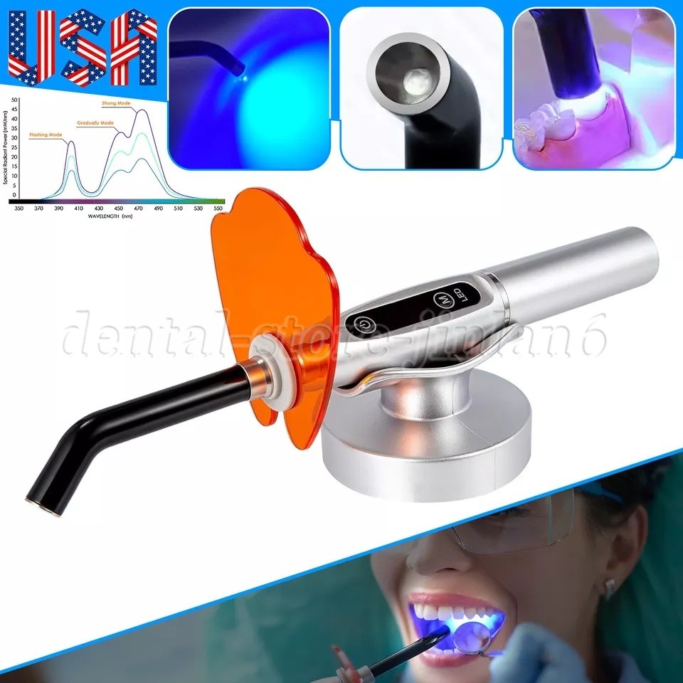 Dental Wireless Cordless LED Cure Curing Light Lamp 2000mw 5W Tool Resin Cure