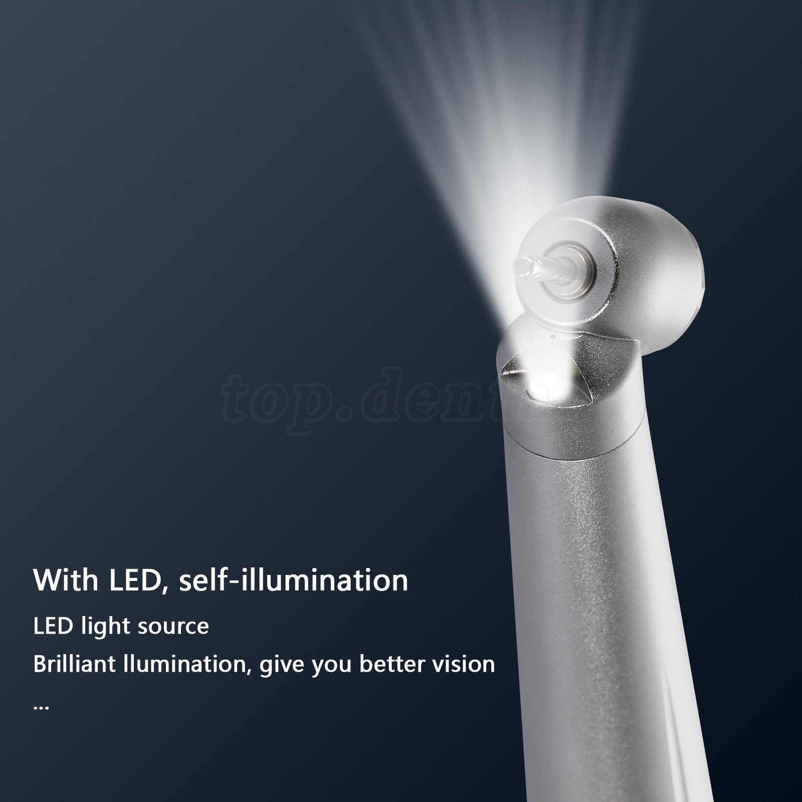 LED Dental Surgical Handpiece 45 Degree High Speed Turbine 4 Hole Rare Exhaust