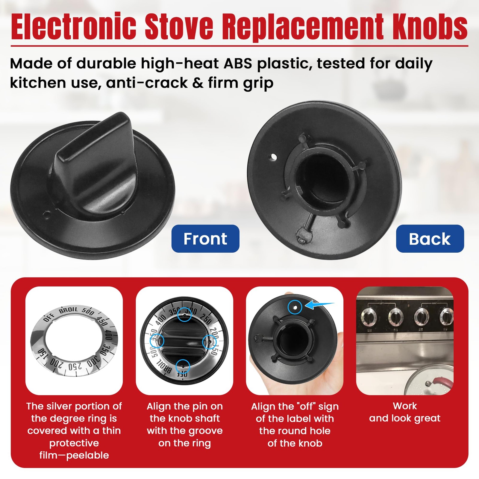 Fetechmate 49mm (1.93″), Black knob Blue,Gray,Green,Red,Yellow insert