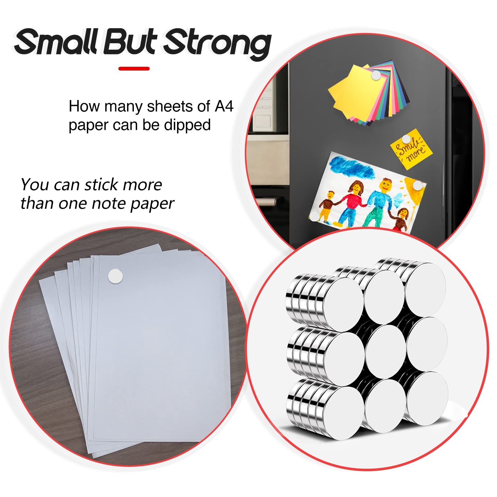 50 Pcs Small Round Magnets for Fridge, Whiteboard, Craft & DIY – Durable, Strong