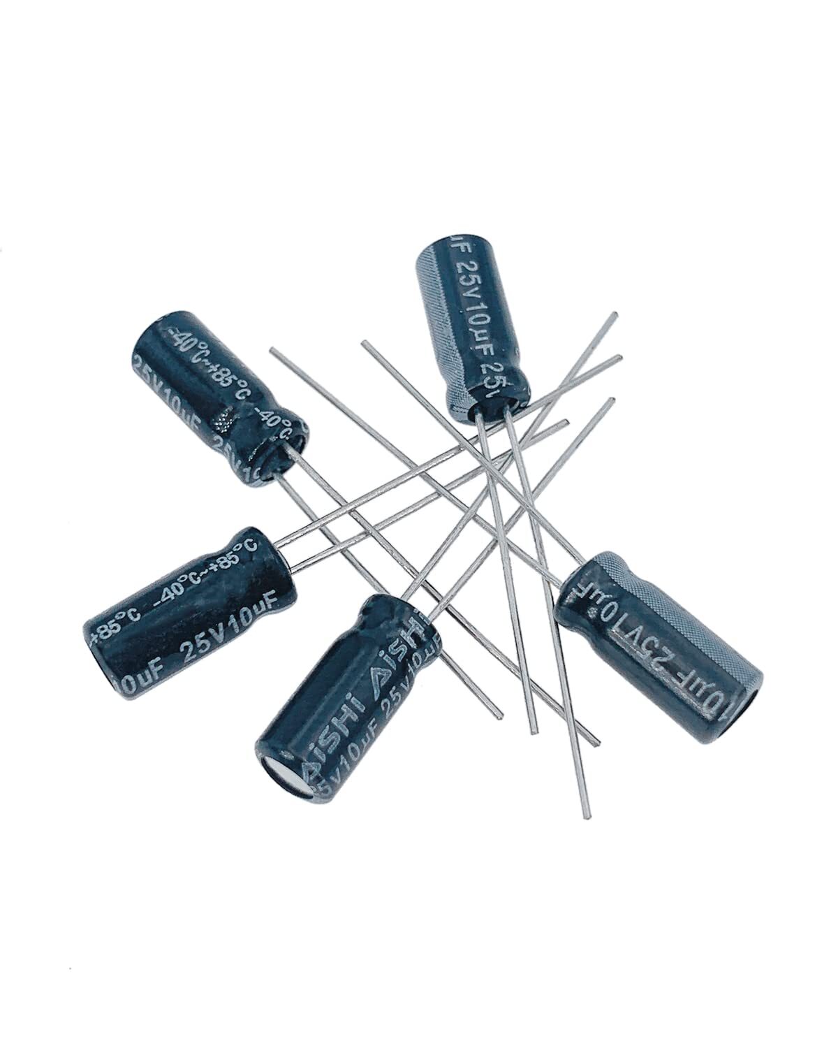 100 Pcs 10UF Capacitor 5x11mm0.2 x0.43in 25v Electrolytic Capacitor Radial Hi…
