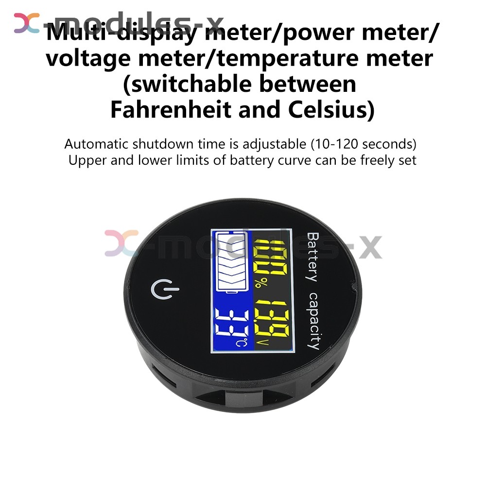 5X Digital Battery Level Indicator Voltage Power Percentage Temperature Display