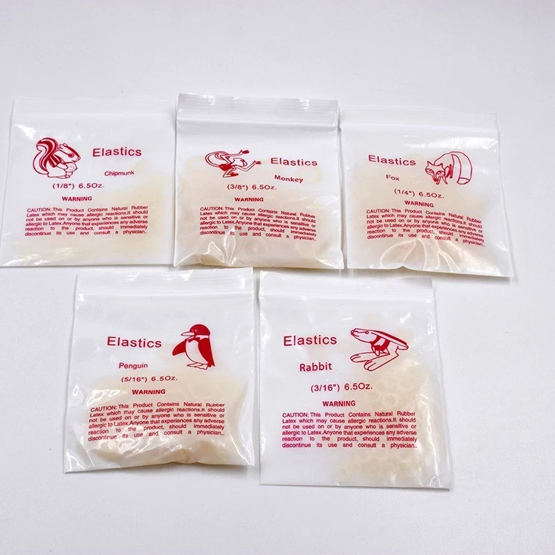 100 Pcs/Bag Dental Elastics Ligature Ties Latex Braces Orthodontic Rubber Bands