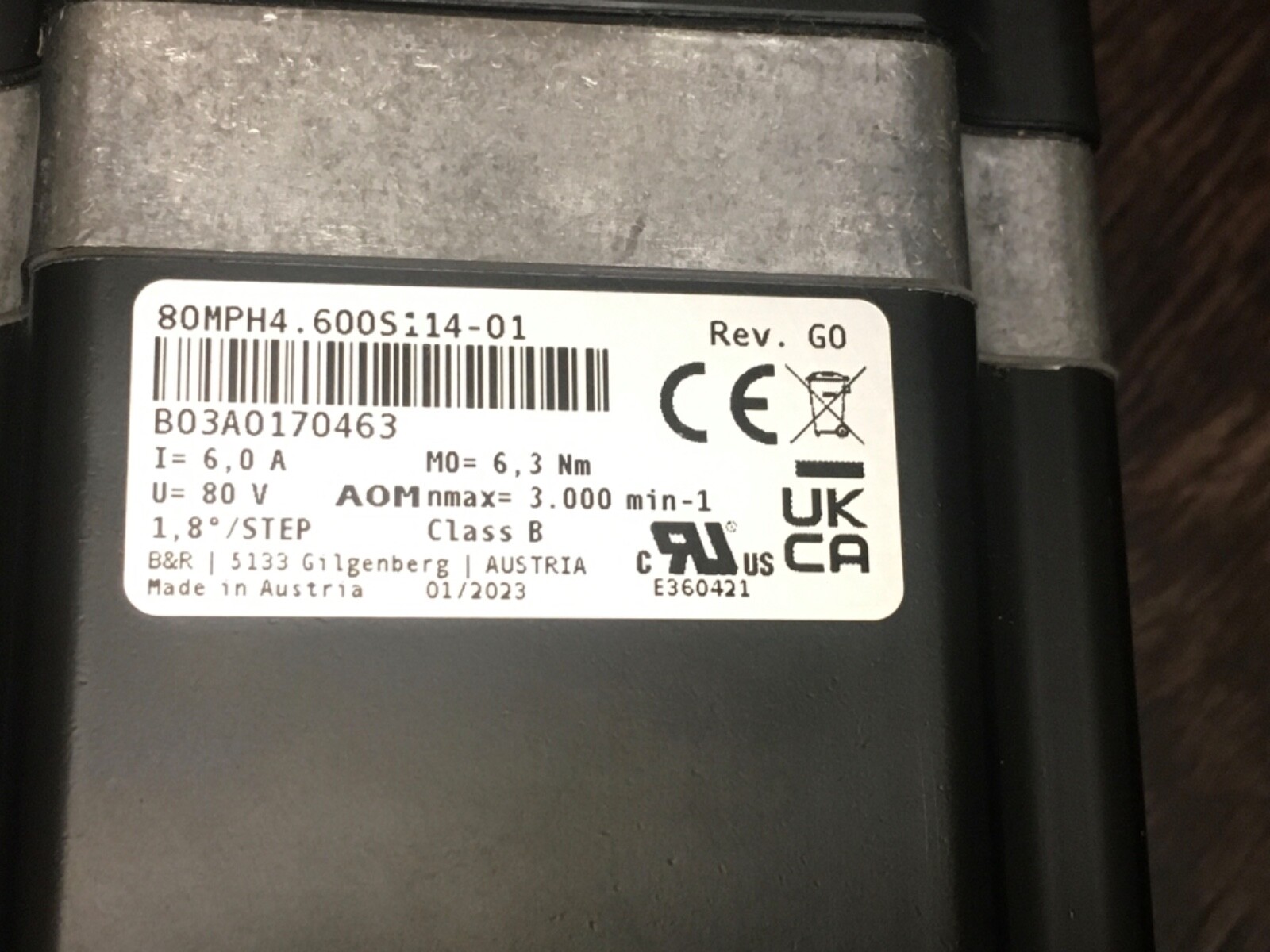 B&R 80MPH4.600S114-01 Stepper motor. New. Never installed with seals and covers.