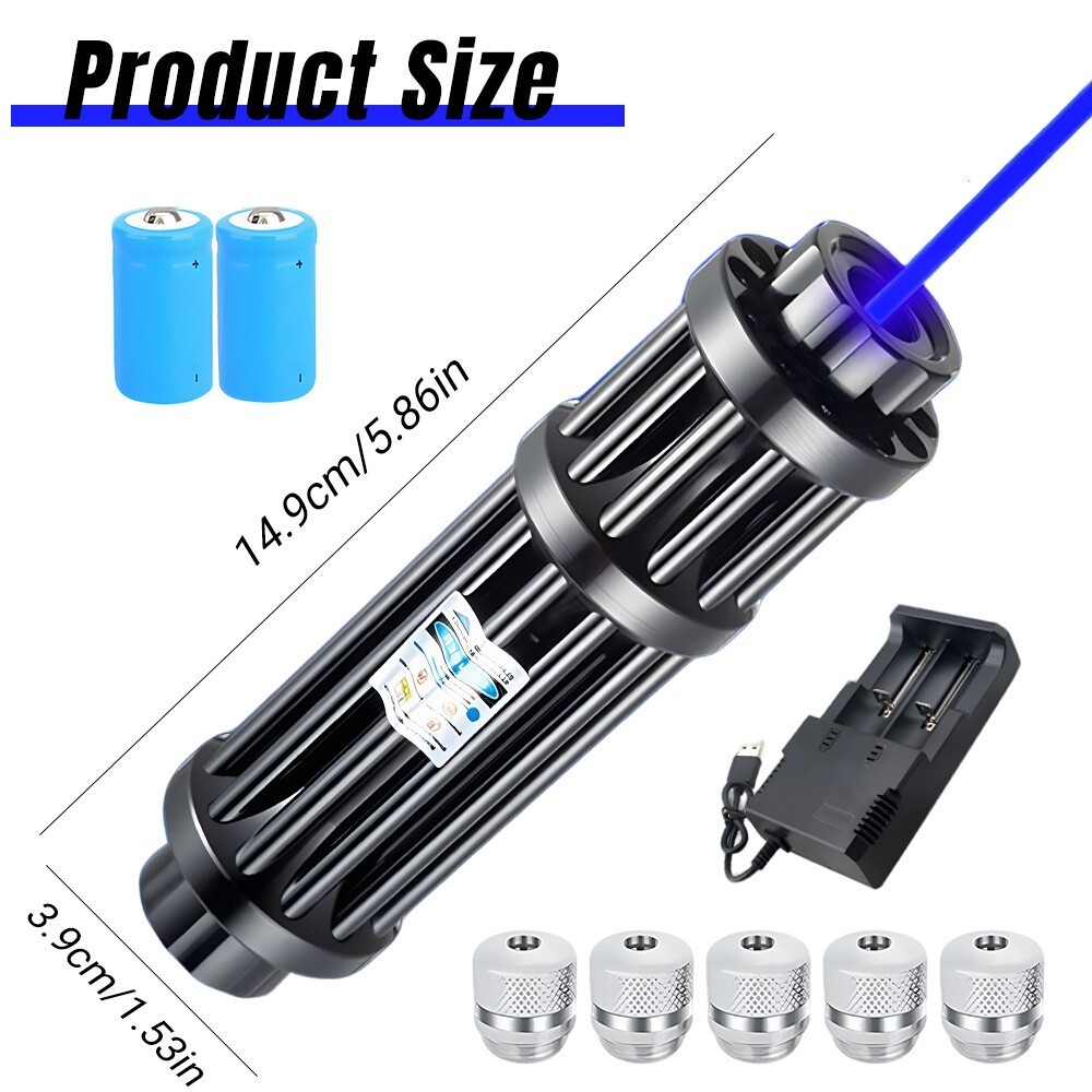 New 450nm Laser Pointer Pen Visible Beam Light Zoom Focus Lazer Blue US