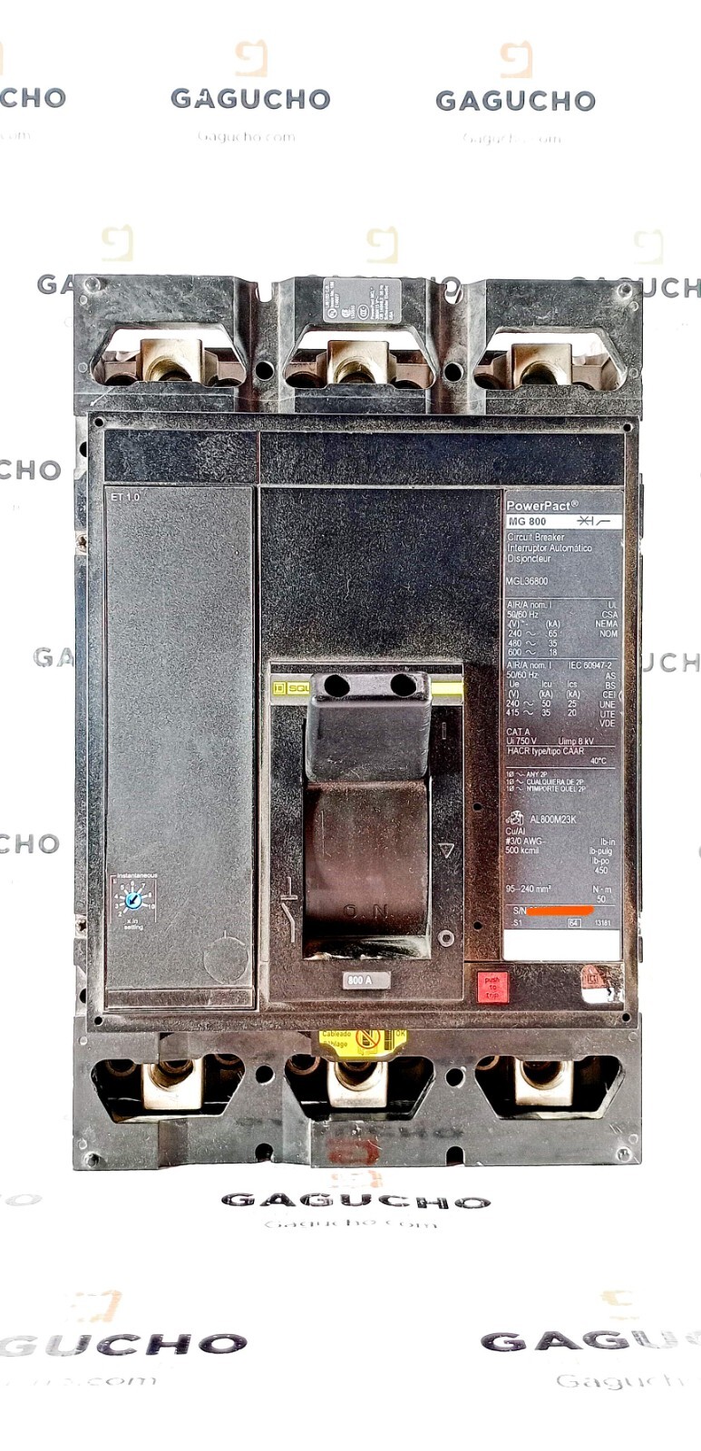 Schneider Electric MGL36800 Square D PowerPacT M 800A 3-Pole Circuit Breaker